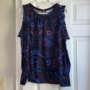 Blue paisley LOFT Blouse-Sz M